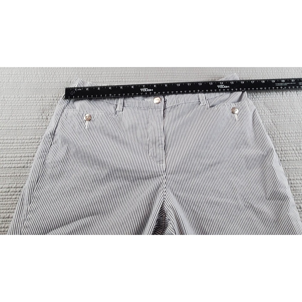 Coastal Nautical Striped Deck Pants Navy White Karen Scott Women's Size 10 - Picture 8 of 14